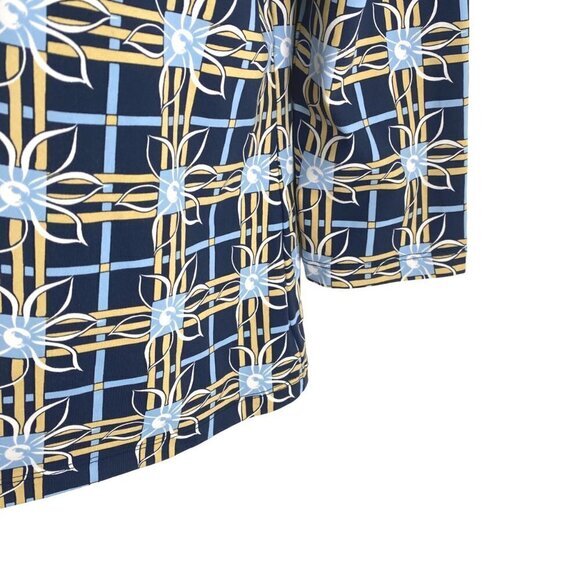 J.‎ McLaughlin Top Women's Medium Catalina Cloth Floral Plaid 3/4 Sleeve - Picture 4 of 7